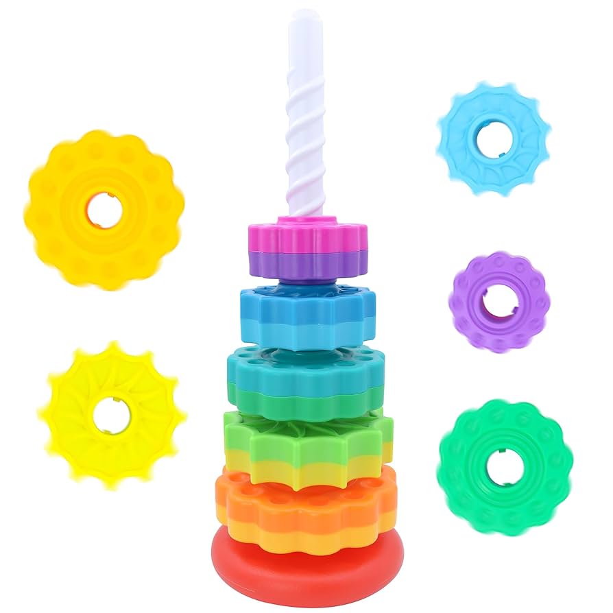 Xywin Rainbow Spinning Stacking Toy for Brain Development